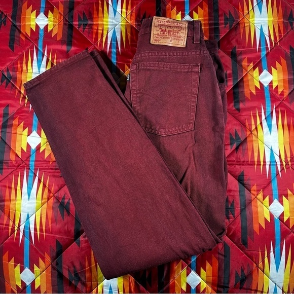Vintage Levis 550 Red‎ Denim Relaxed Fit Tapered Leg Mom Jeans Women Sz 14 M Reg - Picture 8 of 13